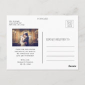 野生のフローラの緑の結婚葉の写真ありがとう ポストカード (裏面)