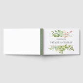 野生のフローラの緑の葉の水の色結婚の ゲストブック (全面)