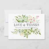 野生のフローラの緑結婚の葉ありがとう サンキューカード (正面)