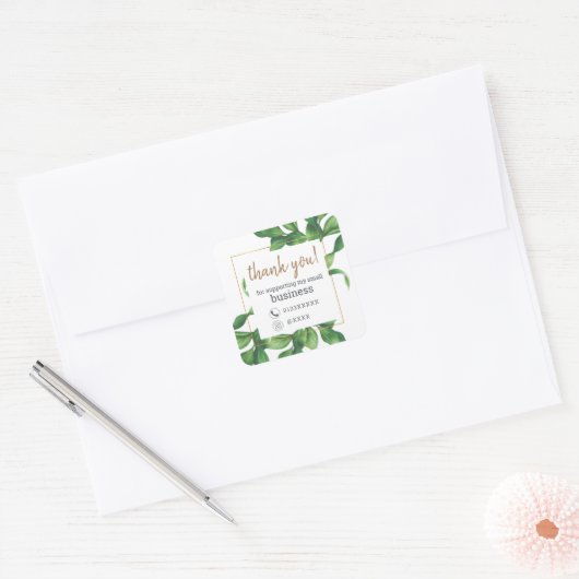 野生のフローラを貼って葉くれてありがとう スクエアシール (封筒)