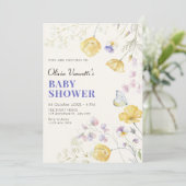野生のフローラエレガントの赤ちゃんシャワー 招待状 (スタンド正面)