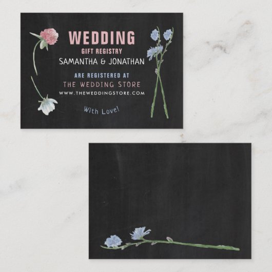 野生のフローラシャルボード、ギフト登録カード エンクロージャーカード (正面/裏面)