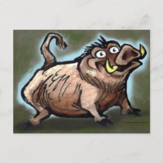 野生のブタ ポストカード (正面)