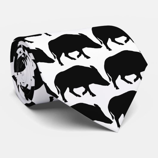 野生のブタ-雄豚 ネクタイ (ロール)