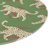 野生のブラシストローク：繰り返し使用したヒョウ カッティングボード (角)