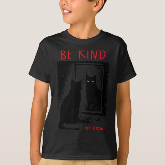 野生のブラックキャットミラーゴス Tシャツ (正面)