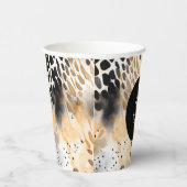 野生のブラッククリームレパードアニマル 紙コップ (右)