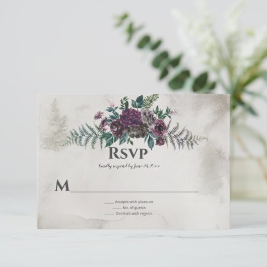 『野生のブルゴー素朴ニュ·グレー·フローラ結婚ズ』 出欠カード (スタンド正面)