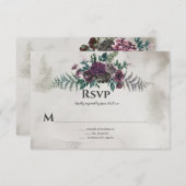 『野生のブルゴー素朴ニュ·グレー·フローラ結婚ズ』 出欠カード (正面/裏面)