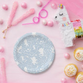 野生のブルー花柄グッズ ペーパープレート (パーティー)