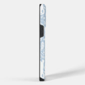 野生のブルー花柄グッズ iPhoneケース (右側面)