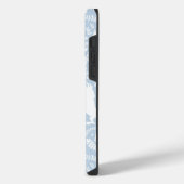 野生のブルー花柄グッズ iPhoneケース (左側面)