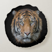 野生のベンガルタイガー顔 ラウンドクッション (裏面)