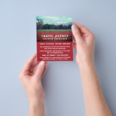 野生のポピー畑、旅行代理店の広告フライヤー チラシ (手)