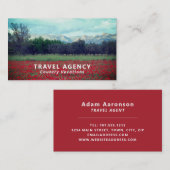 野生のポピー畑、旅行代理店名刺 名刺 (正面/裏面)