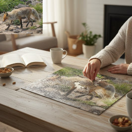 野生のポーズ:朝の光のキツネ ジグソーパズル