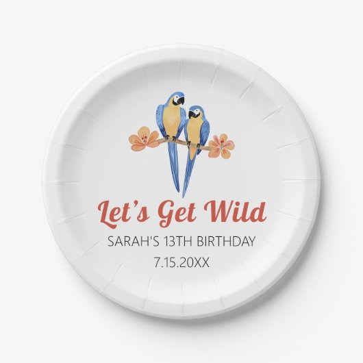 野生のマコージャングルの水の色を取得しよう ペーパープレート (正面)