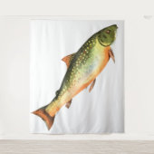 野生のマスが跳ねるタペストリー タペストリー (正面)