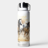 野生のマスタングウマズクエストリアンワイルドウェスト ウォーターボトル (背面)