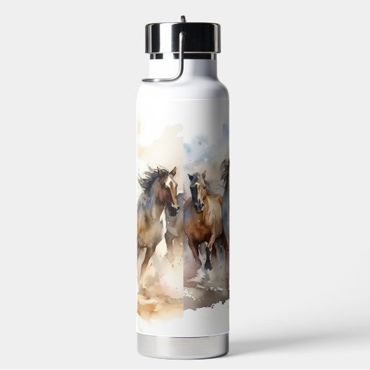 野生のマスタングウマズクエストリアンワイルドウェスト ウォーターボトル (右面)