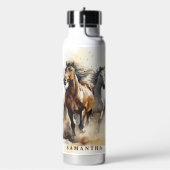 野生のマスタングウマズクエストリアンワイルドウェスト ウォーターボトル (左面)