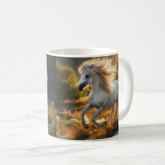 野生のマスタングウマズクエストリアンワイルドウェスト コーヒーマグカップ (正面右)
