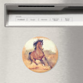 野生のマスタング馬スタンピードウォーターの色 マグネット (インサイチュ (食洗機))