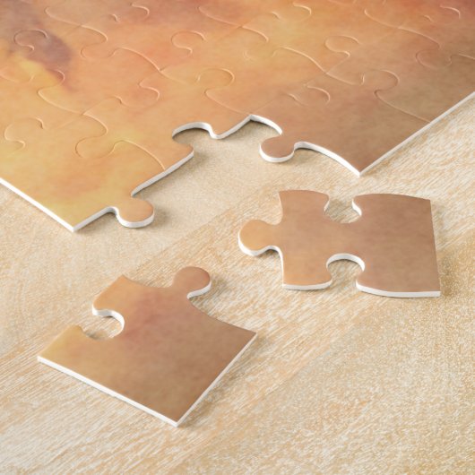 野生のマスタング馬スタンピードウォーターカラーアート ジグソーパズル (側面)