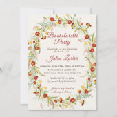 野生のマリゴールドの花の葉のバチェロレッテ 招待状 (正面)