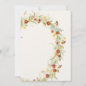 野生のマリゴールドの花の葉のブライダルシャワー 招待状 (裏面)