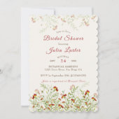 野生のマリゴールドの花の葉のブライダルシャワー 招待状 (正面)
