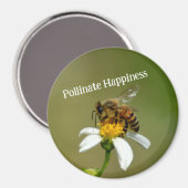 野生のミツバチが受粉したハピネス写真 マグネット (正面/裏面)