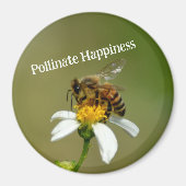 野生のミツバチが受粉したハピネス写真 マグネット (正面)