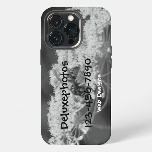 野生のミツバチの花 iPhoneケース (裏面)