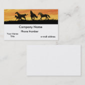 野生のムスタングの日没 名刺 (正面/裏面)