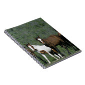 野生のムスタングの馬のグループ ノートブック (右側)