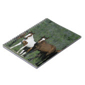 野生のムスタングの馬のグループ ノートブック (左側)