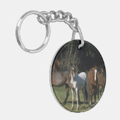 野生のムスタングの馬1 キーホルダー (正面左)