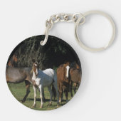 野生のムスタングの馬1 キーホルダー (裏面)