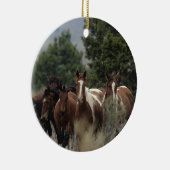 野生のムスタングの馬2 セラミックオーナメント (右)