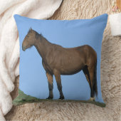 野生のムスタングの馬 クッション (ブランケット)