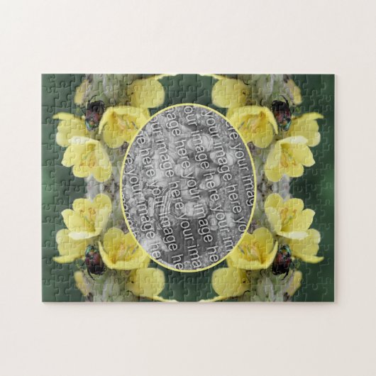 野生のムレインの花のカブトムシあなたの写真を追加 ジグソーパズル (横)