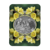 野生のムレインの花のカブトムシあなたの写真を追加 マグネット (縦)