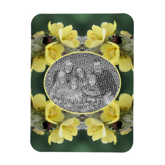 野生のムレインの花のカブトムシあなたの写真を追加 マグネット (縦)