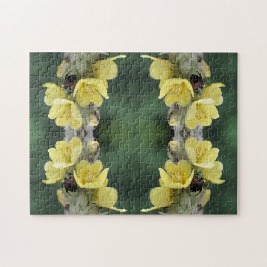 野生のムレインの花の抽象芸術 ジグソーパズル (横)