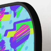 野生のメンフィスのカスタマイズ可能な三角形パターン ピックルボールラケット (左詳細)