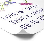 野生のモダン花スクリプトブライダルシャワーへようこそ ポスター (角)