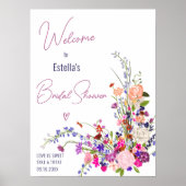 野生のモダン花スクリプトブライダルシャワーへようこそ ポスター (正面)