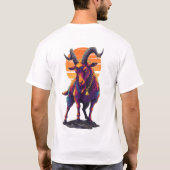 野生のヤギの台頭 – 超現実的な動物表現 Tシャツ (裏面)