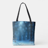 野生のユキヒョウ歩く霜に魅了された森 トートバッグ (裏面)